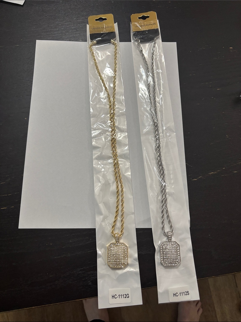 Gold and Silver Pave Pendant Necklace - Women Jewelry